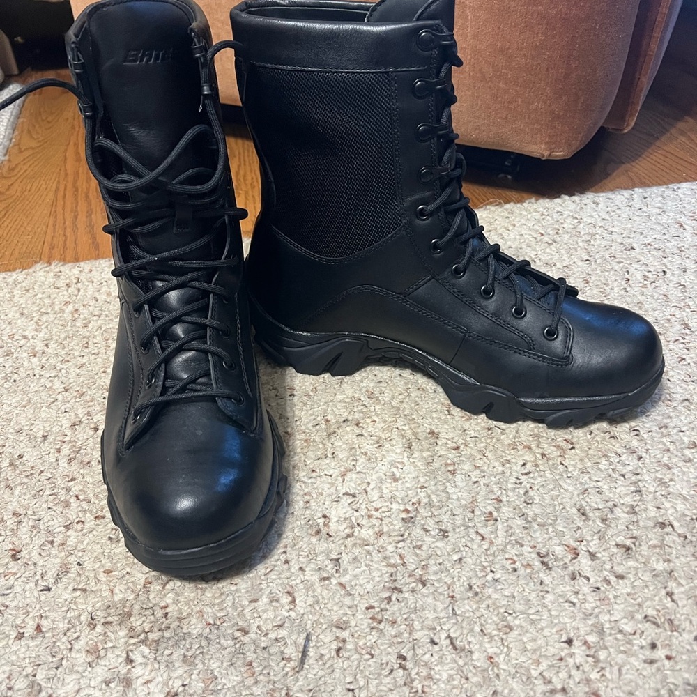 Bates Black Lace-Up Combat Boots